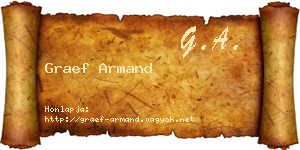 Graef Armand névjegykártya